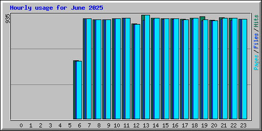 Hourly usage for June 2025