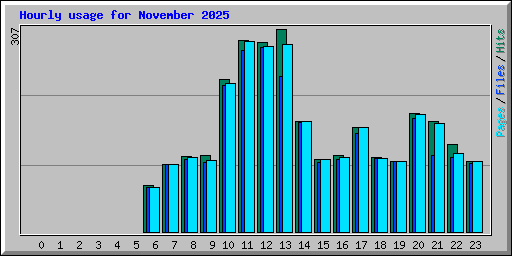 Hourly usage for November 2025